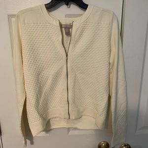 BANANA REPUBLIC cream zip sweater jacket size XL